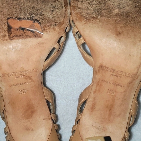 Jimmy Choo Peep Toe Sandals Size 39 - Picture 6 of 14